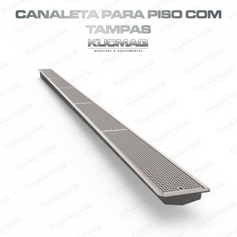 Canaleta para Piso com Tampas